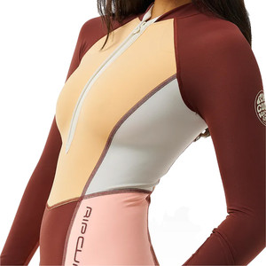 2024 Rip Curl Mujer Block Party Traje De Surf UPF 50 15ZWRV - Plum